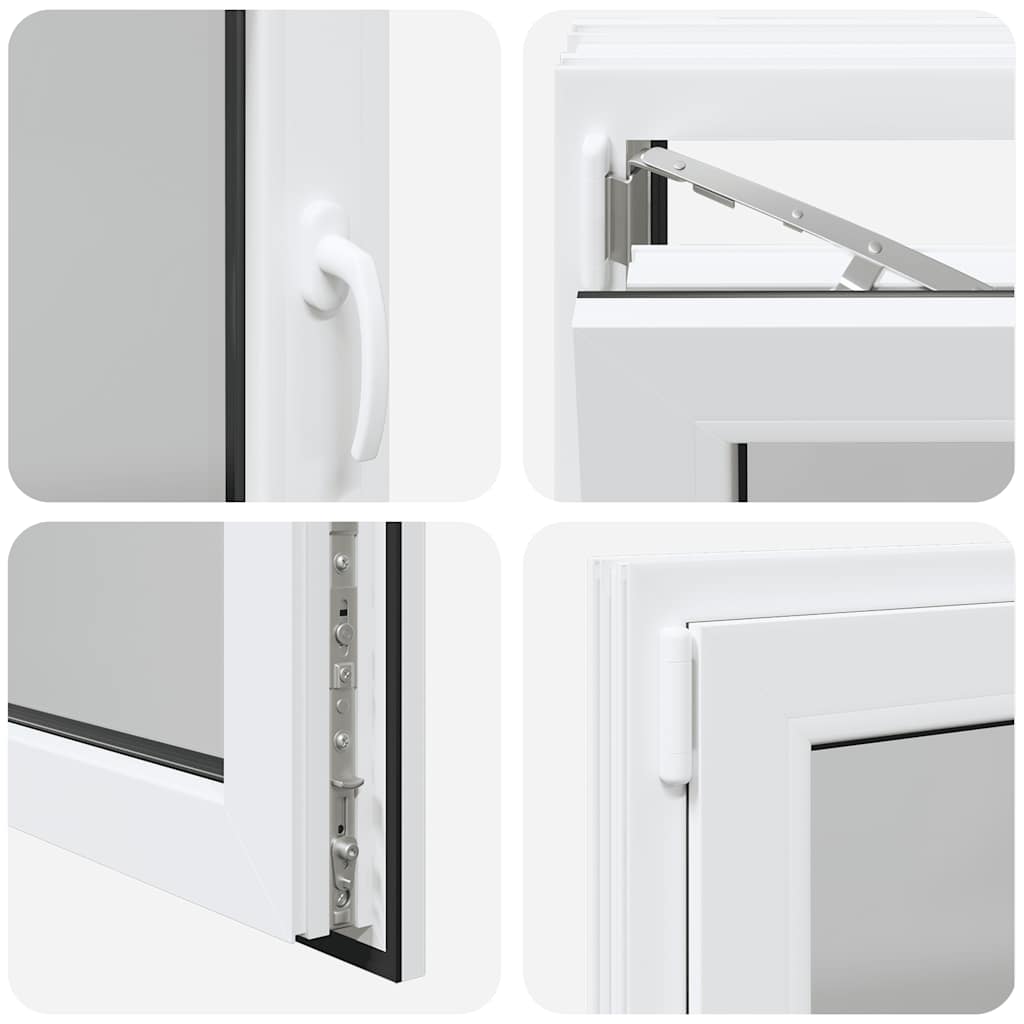 vidaXL Παράθυρο Υπογείου "RISOR" 80x50 εκ. Ανακλινόμενο & Περιστρεφόμενο DIN Αριστερά Λευκό