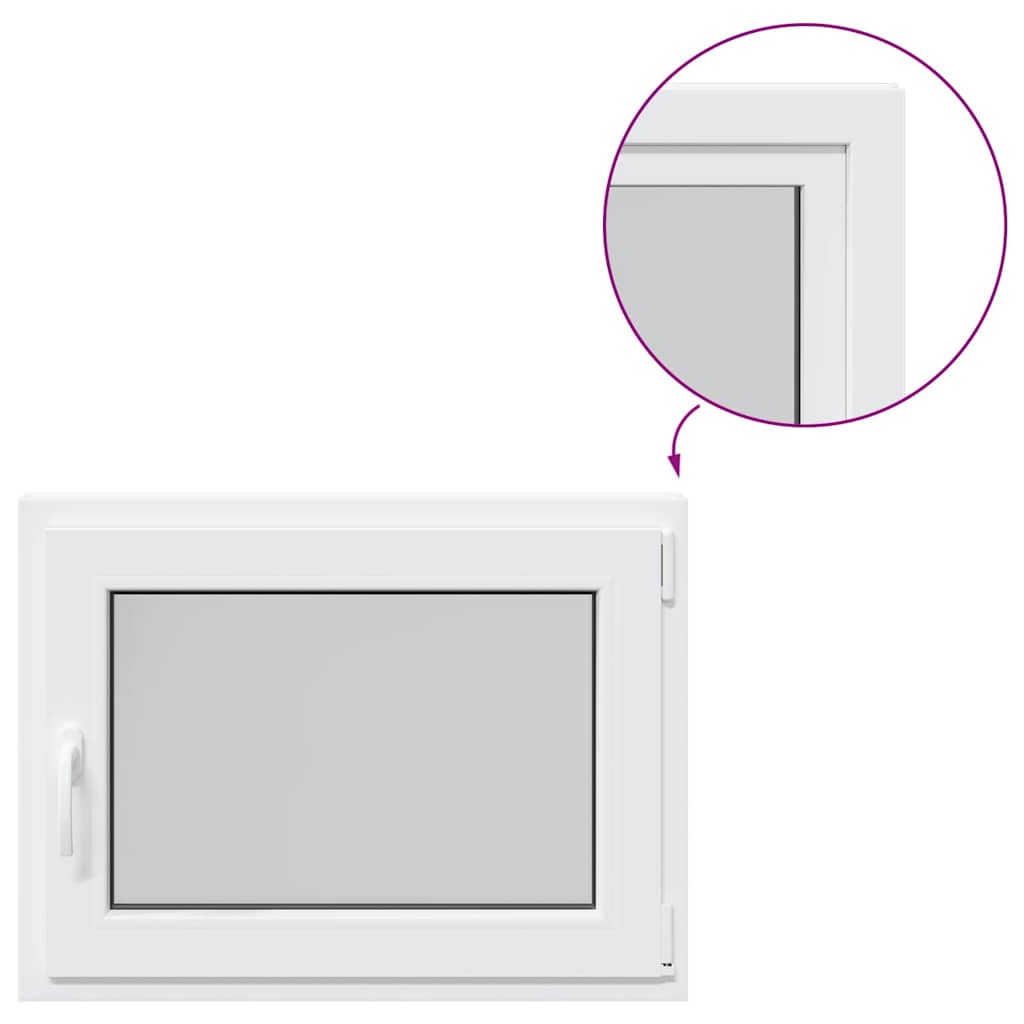 vidaXL Παράθυρο Υπογείου "RISOR" 80x70 εκ. Ανακλινόμενο & Περιστρεφόμενο DIN Δεξιό Λευκό