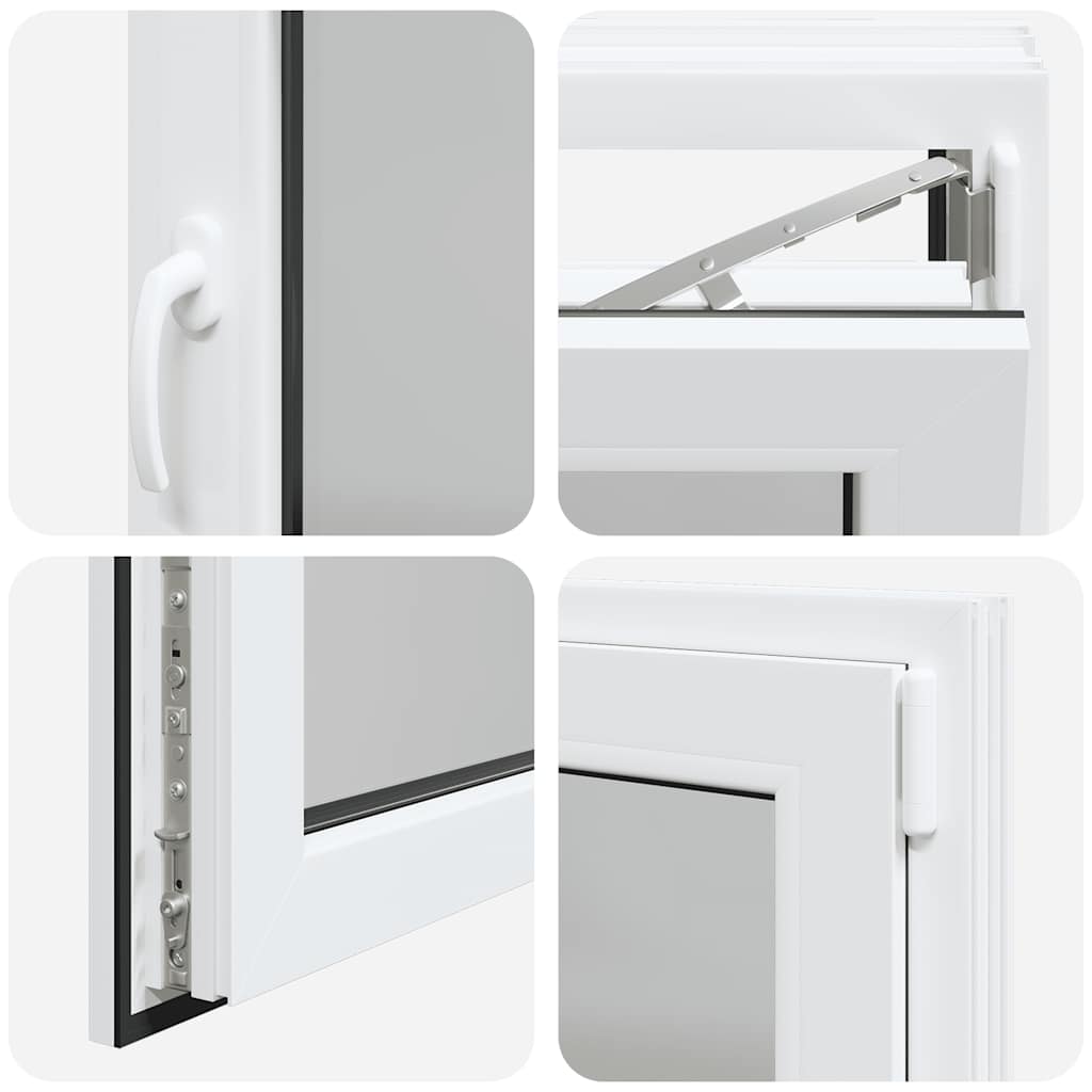 vidaXL Παράθυρο Υπογείου "RISOR" 90x50 εκ. Ανακλινόμενο & Περιστρεφόμενο DIN Δεξιό Λευκό