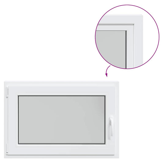 vidaXL Παράθυρο Υπογείου "RISOR" 90x50 εκ. Ανακλινόμενο & Περιστρεφόμενο DIN Αριστερά Λευκό