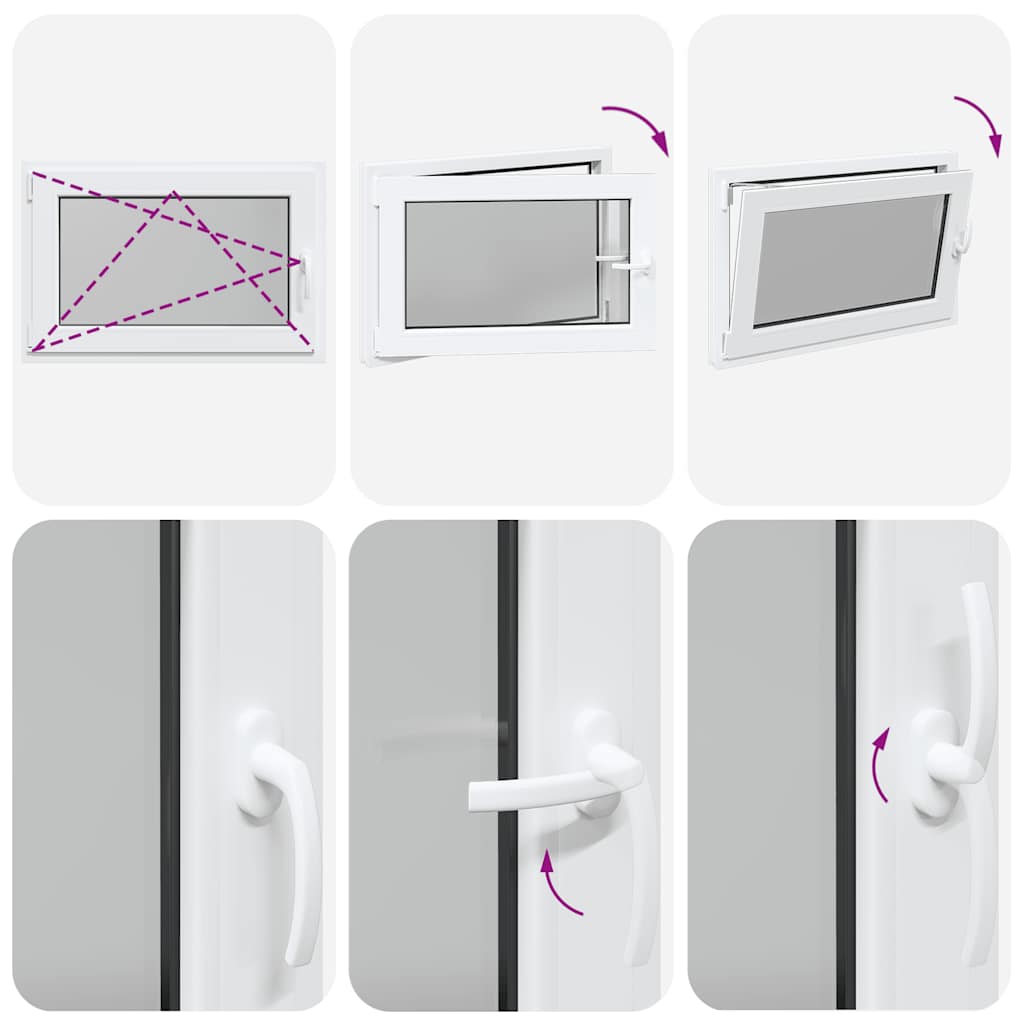 vidaXL Παράθυρο Υπογείου "RISOR" 90x50 εκ. Ανακλινόμενο & Περιστρεφόμενο DIN Αριστερά Λευκό