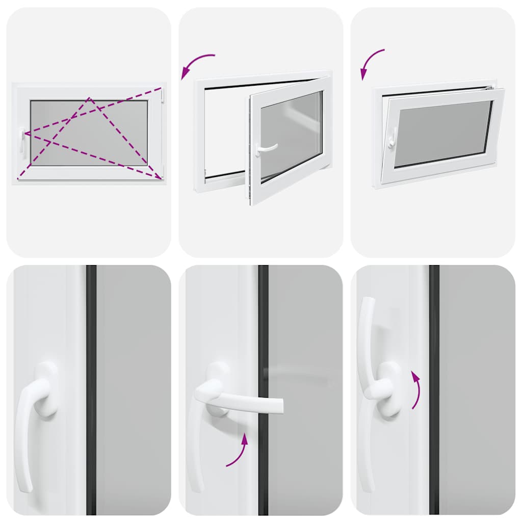 vidaXL Παράθυρο Υπογείου "RISOR" 90x70 εκ. Ανακλινόμενο & Περιστρεφόμενο DIN Δεξιό Λευκό