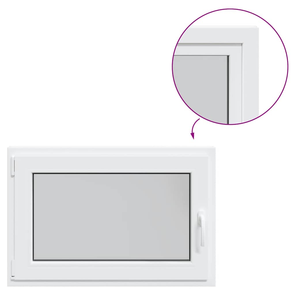 vidaXL Παράθυρο Υπογείου "RISOR" 90x70 εκ. Ανακλινόμενο & Περιστρεφόμενο DIN Αριστερά Λευκό