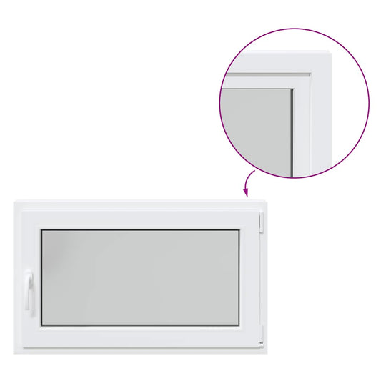 vidaXL Παράθυρο Υπογείου "RISOR" 100x50 εκ. Ανακλινόμενο & Περιστρεφόμενο DIN Δεξιό Λευκό