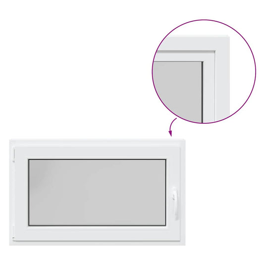 vidaXL Παράθυρο Υπογείου "RISOR" 100x50 εκ. Ανακλινόμενο & Περιστρεφόμενο DIN Αριστερά Λευκό