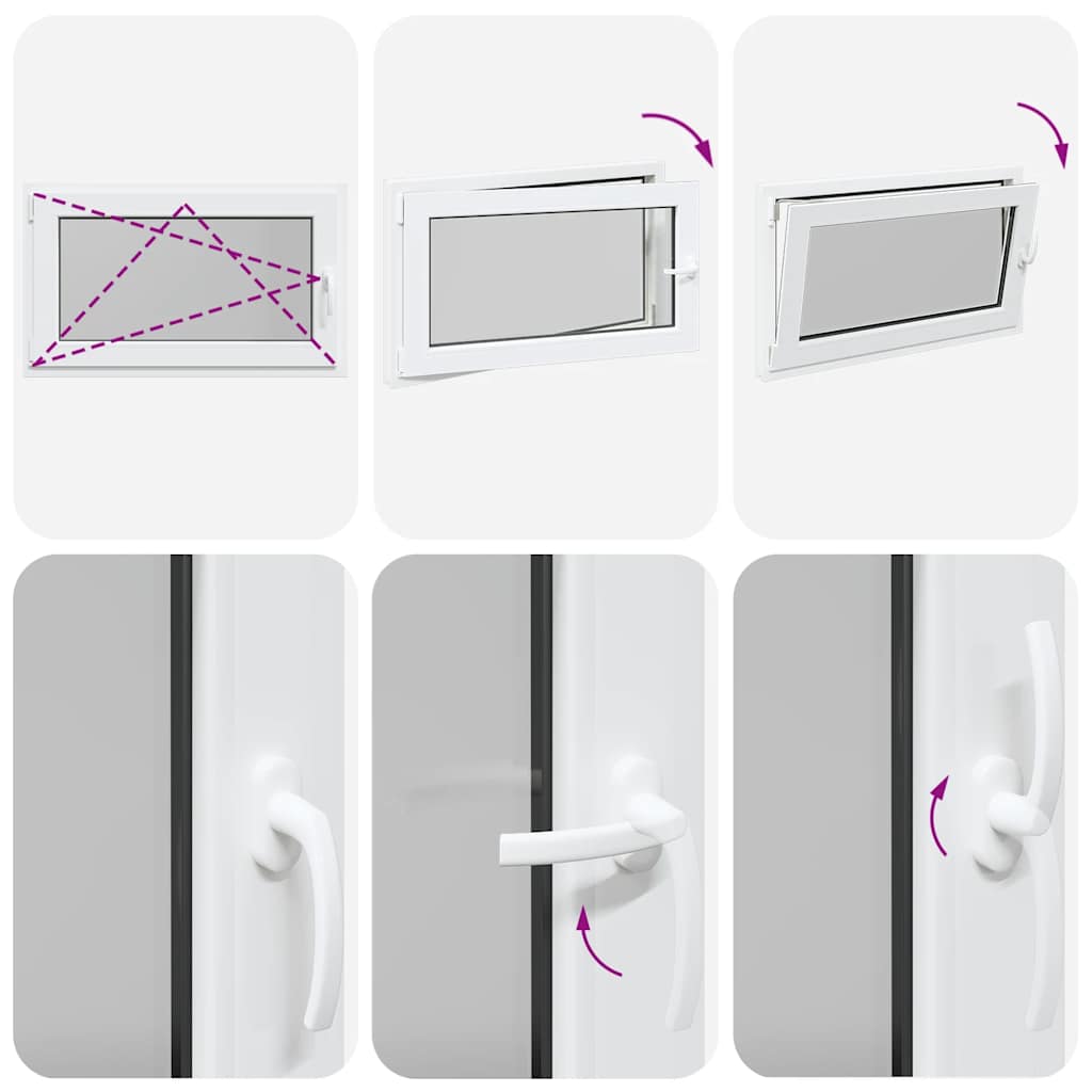 vidaXL Παράθυρο Υπογείου "RISOR" 100x50 εκ. Ανακλινόμενο & Περιστρεφόμενο DIN Αριστερά Λευκό