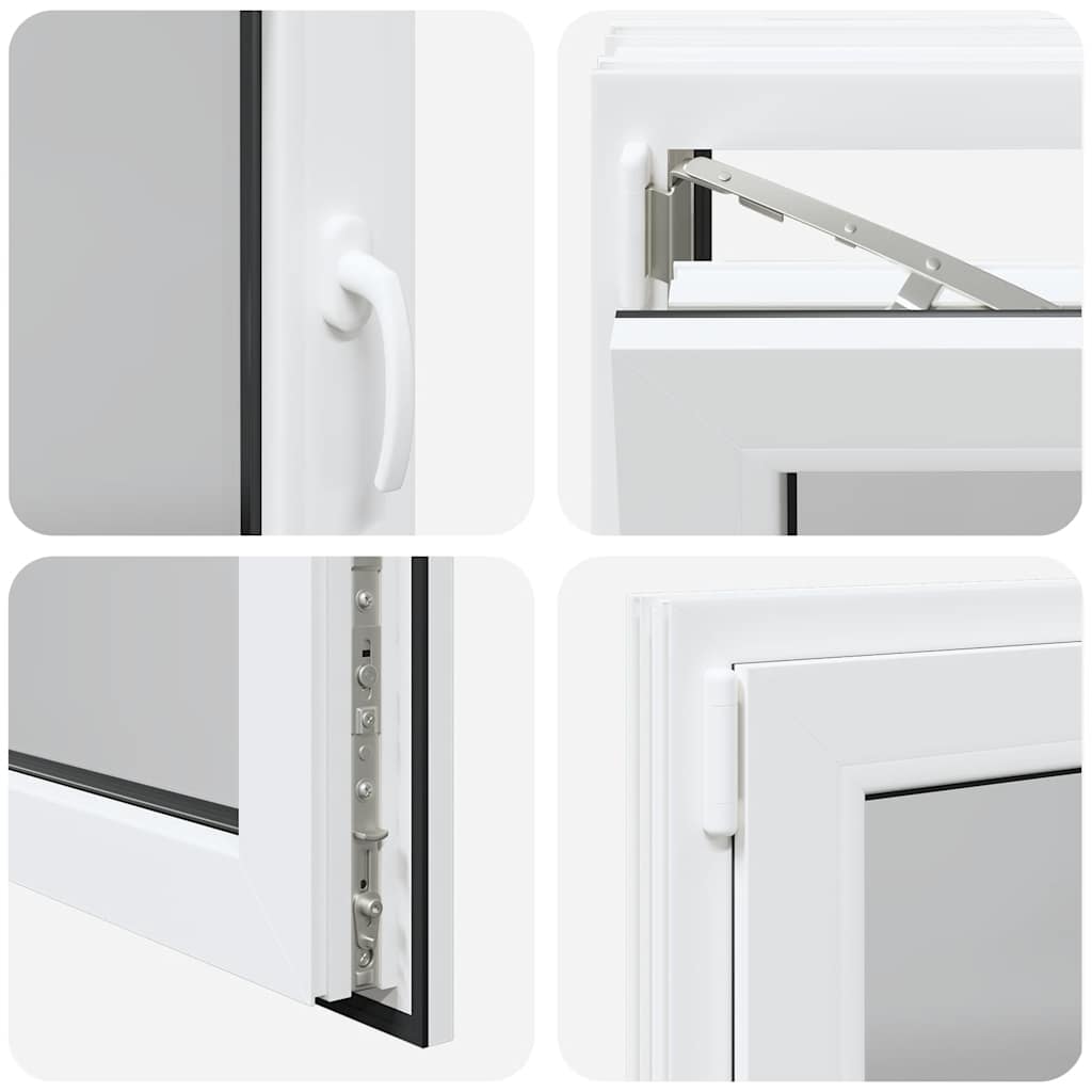 vidaXL Παράθυρο Υπογείου "RISOR" 100x50 εκ. Ανακλινόμενο & Περιστρεφόμενο DIN Αριστερά Λευκό