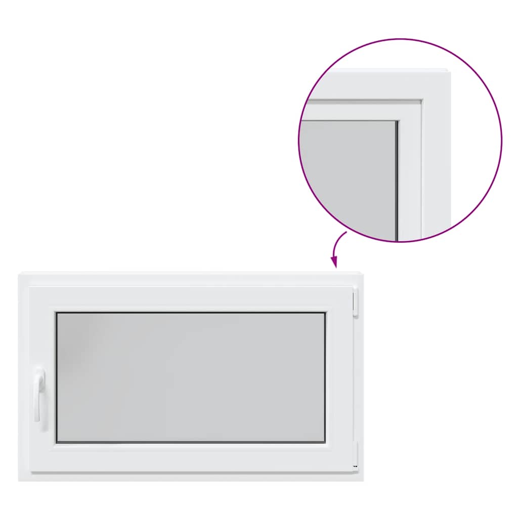 vidaXL Παράθυρο Υπογείου "RISOR" 100x70 εκ. Ανακλινόμενο & Περιστρεφόμενο DIN Δεξιό Λευκό