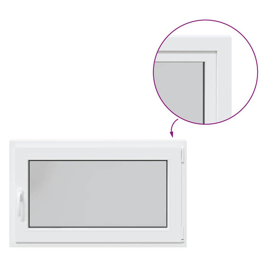 vidaXL Παράθυρο Υπογείου "RISOR" 100x70 εκ. Ανακλινόμενο & Περιστρεφόμενο DIN Δεξιό Λευκό