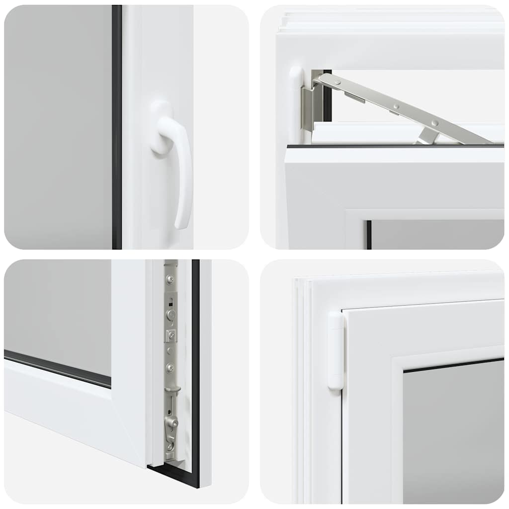 vidaXL Παράθυρο Υπογείου "RISOR" 100x70 εκ. Ανακλινόμενο & Περιστρεφόμενο DIN Δεξιό Λευκό