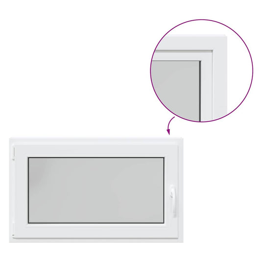 vidaXL Παράθυρο Υπογείου "RISOR" 100x70 εκ. Ανακλινόμενο & Περιστρεφόμενο DIN Αριστερά Λευκό