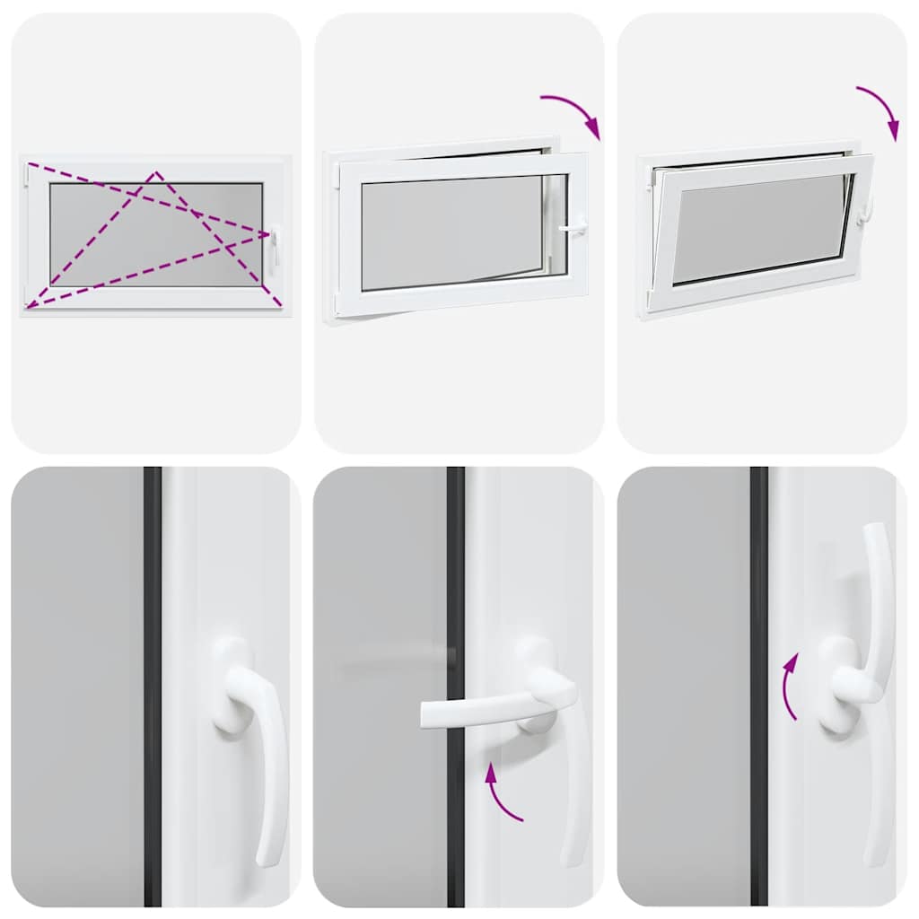 vidaXL Παράθυρο Υπογείου "RISOR" 100x70 εκ. Ανακλινόμενο & Περιστρεφόμενο DIN Αριστερά Λευκό