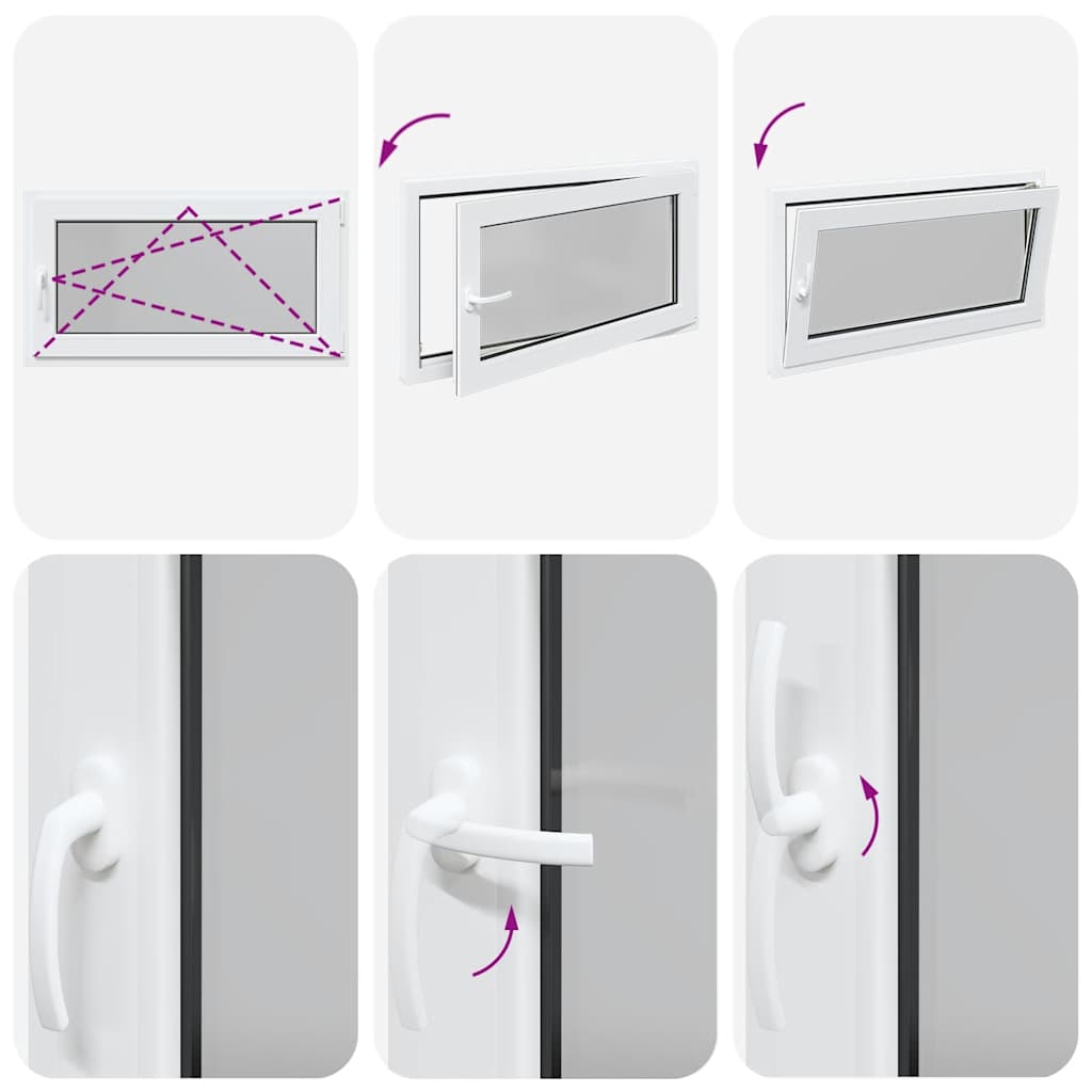 vidaXL Παράθυρο Υπογείου "RISOR" 110x70 εκ. Ανακλινόμενο & Περιστρεφόμενο DIN Δεξιό Λευκό