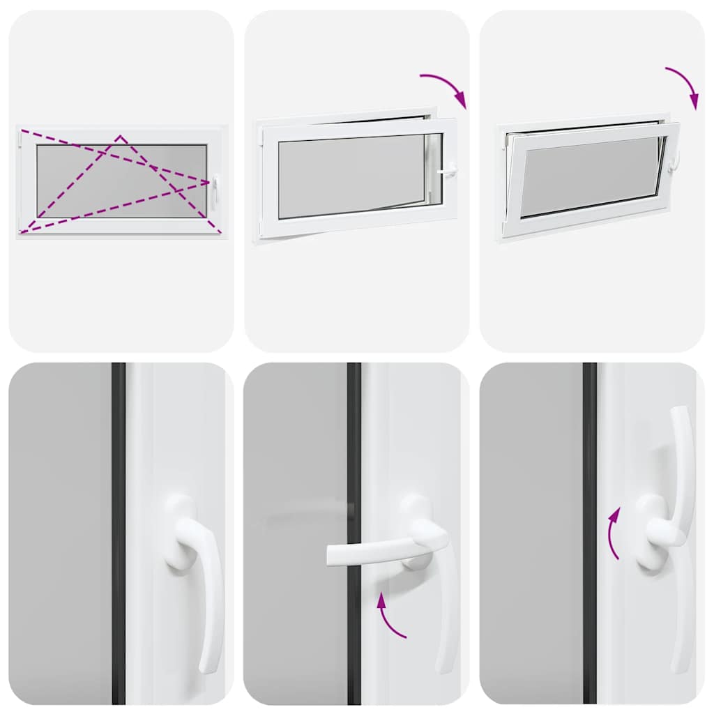 vidaXL Παράθυρο Υπογείου "RISOR" 110x70 εκ. Ανακλινόμενο & Περιστρεφόμενο DIN Αριστερά Λευκό