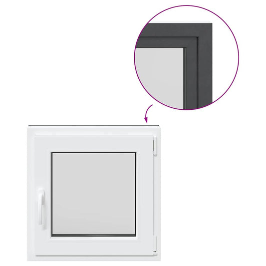 vidaXL Παράθυρο Υπογείου "RISOR" 50x50 εκ. Ανακλινόμενο & Περιστρεφόμενο DIN Δεξί Ανθρακί