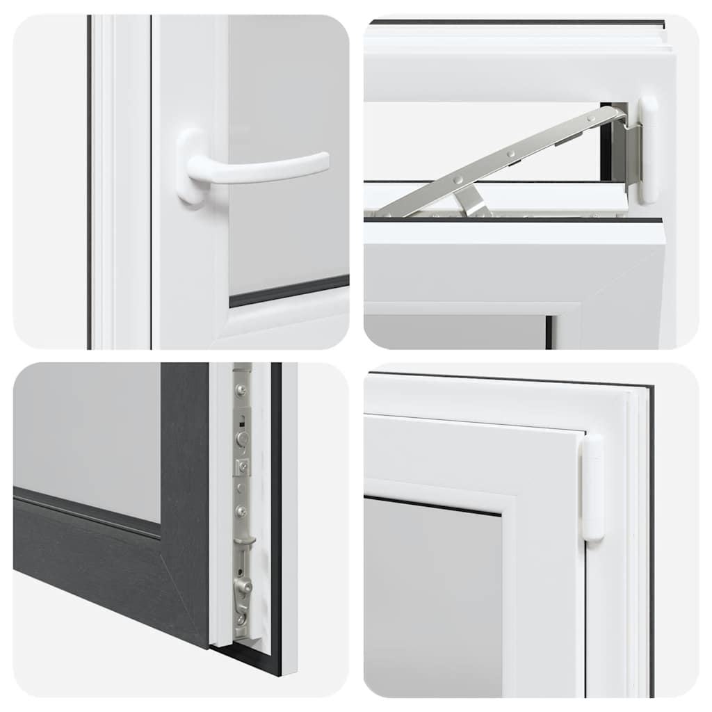 vidaXL Παράθυρο Υπογείου "RISOR" 50x50 εκ. Ανακλινόμενο & Περιστρεφόμενο DIN Δεξί Ανθρακί