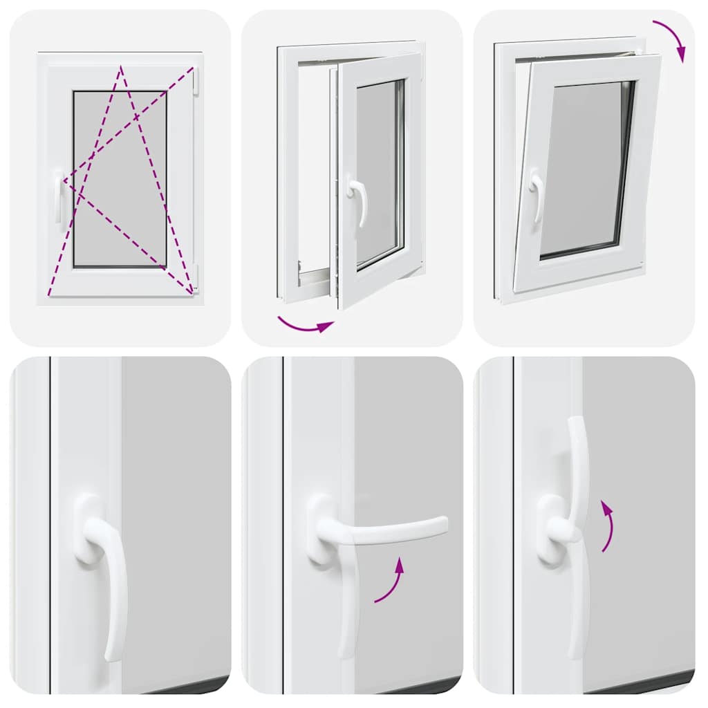 vidaXL Παράθυρο Υπογείου "RISOR" 50x75 εκ. Ανακλινόμενο & Περιστρεφόμενο DIN Δεξί Ανθρακί