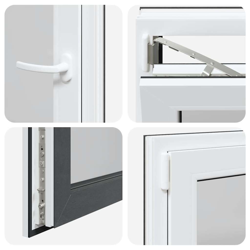 vidaXL Παράθυρο Υπογείου "RISOR" 50x75 εκ. Ανακλινόμενο & Περιστρεφόμενο DIN Αριστερό Ανθρακί