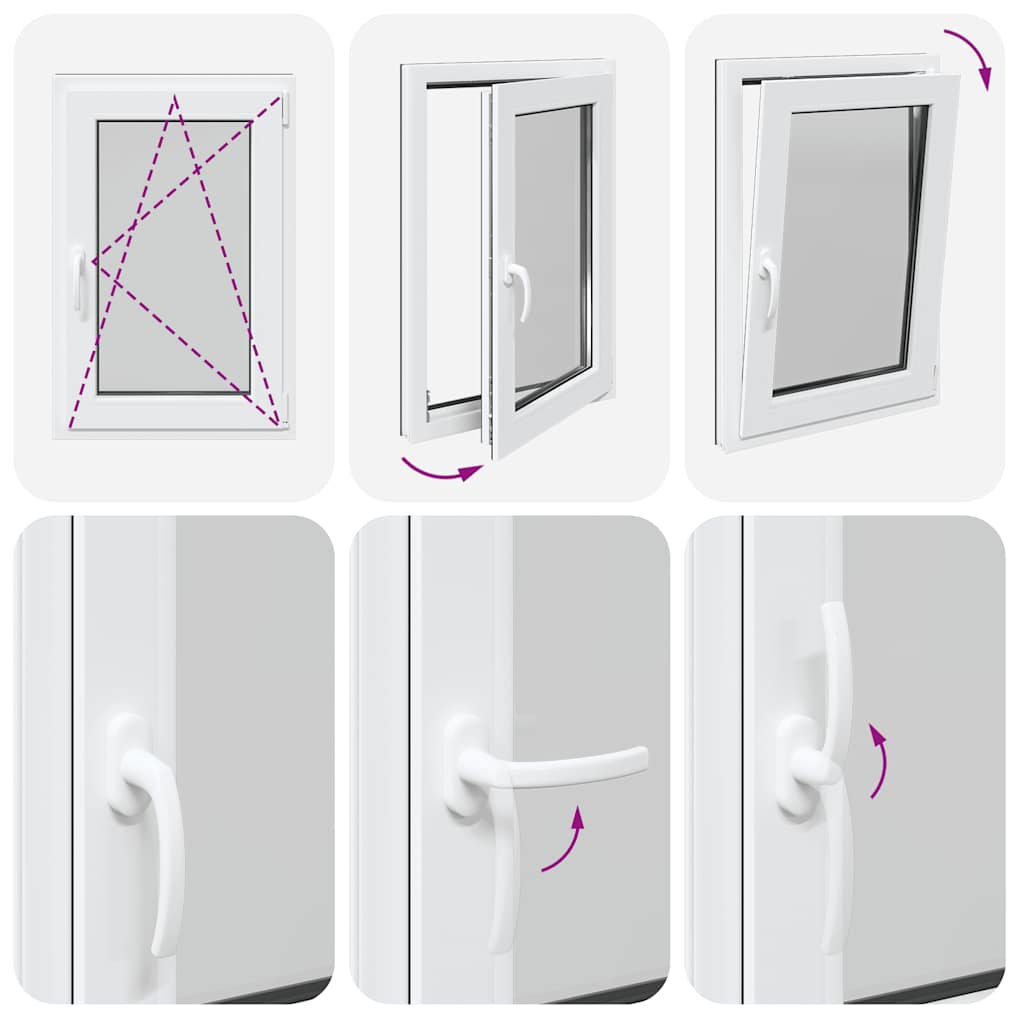 vidaXL Παράθυρο Υπογείου "RISOR" 60x100 εκ. Ανακλινόμενο & Περιστρεφόμενο DIN Δεξί Ανθρακί