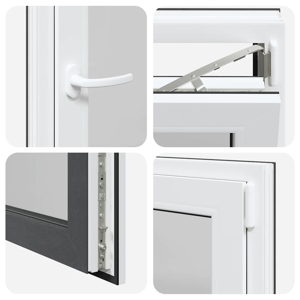 vidaXL Παράθυρο Υπογείου "RISOR" 60x100 εκ. Ανακλινόμενο & Περιστρεφόμενο DIN Δεξί Ανθρακί