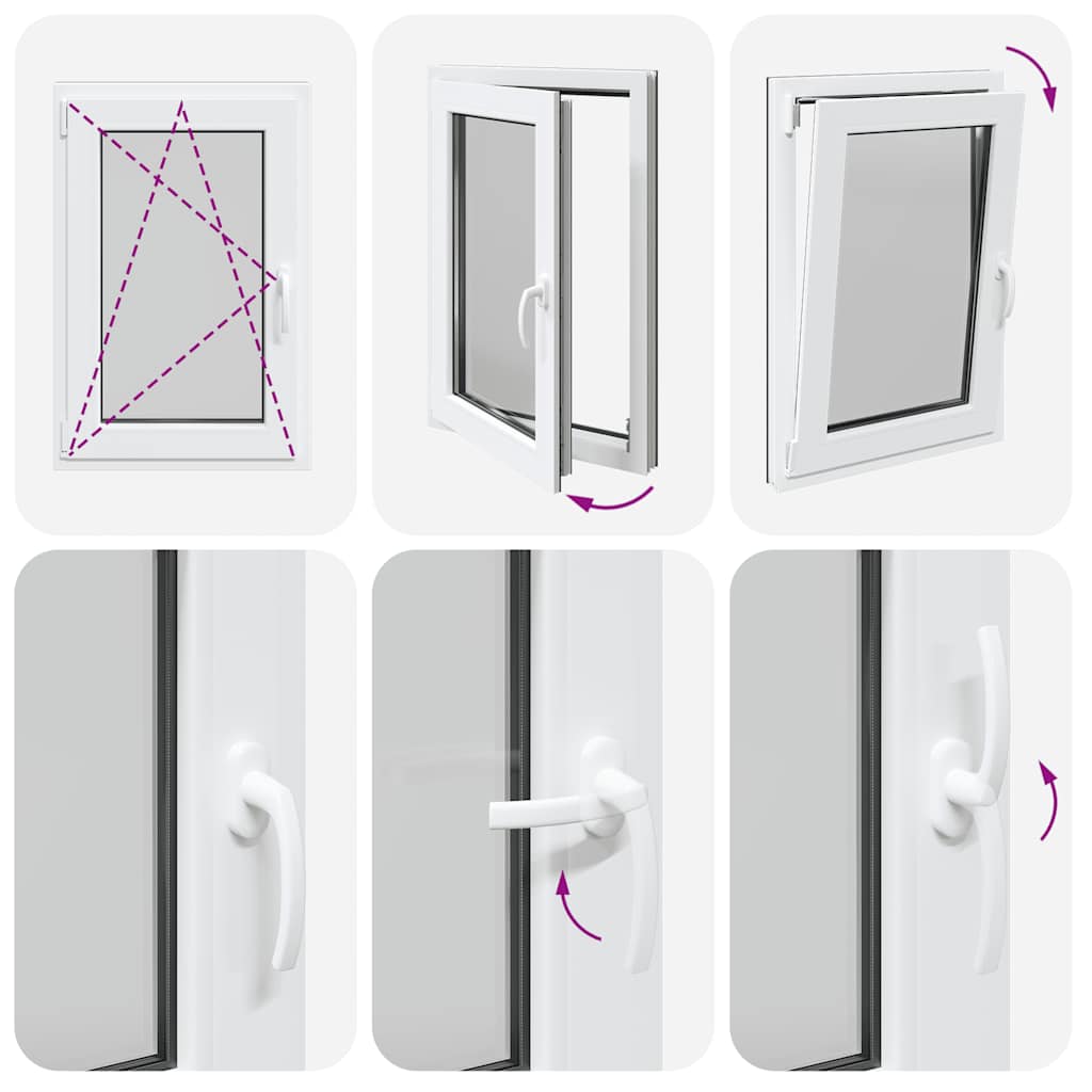 vidaXL Παράθυρο Υπογείου "RISOR" 60x100 εκ. Ανακλινόμενο & Περιστρεφόμενο DIN Αριστερό Ανθρακί