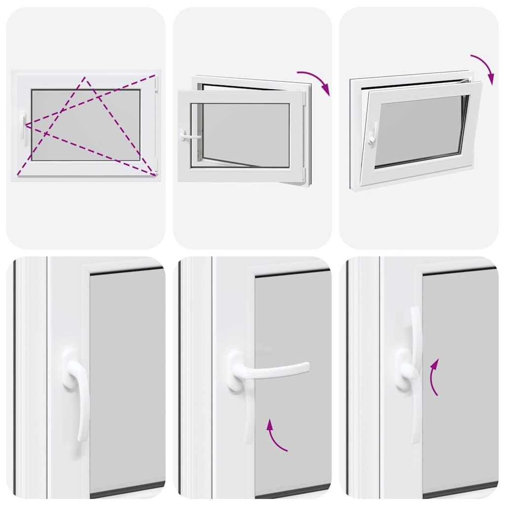 vidaXL Παράθυρο Υπογείου "RISOR" 80x50 εκ. Ανακλινόμενο & Περιστρεφόμενο DIN Δεξί Ανθρακί