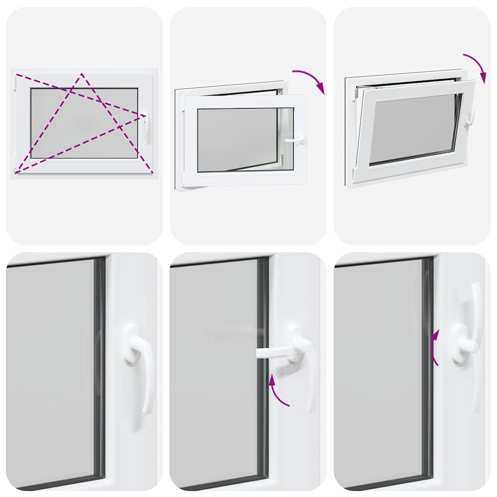 vidaXL Παράθυρο Υπογείου "RISOR" 80x50 εκ. Ανακλινόμενο & Περιστρεφόμενο DIN Αριστερό Ανθρακί