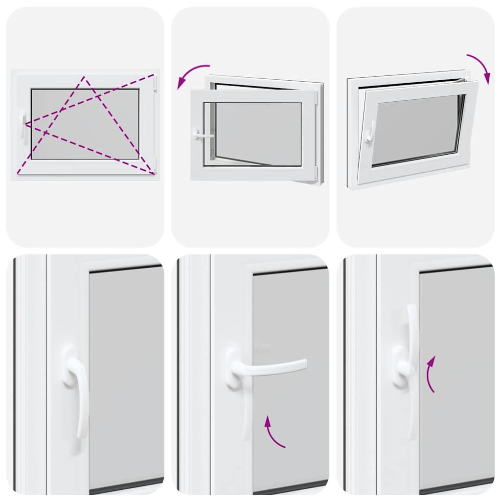 vidaXL Παράθυρο Υπογείου "RISOR" 80x60 εκ. Ανακλινόμενο & Περιστρεφόμενο DIN Δεξί Ανθρακί