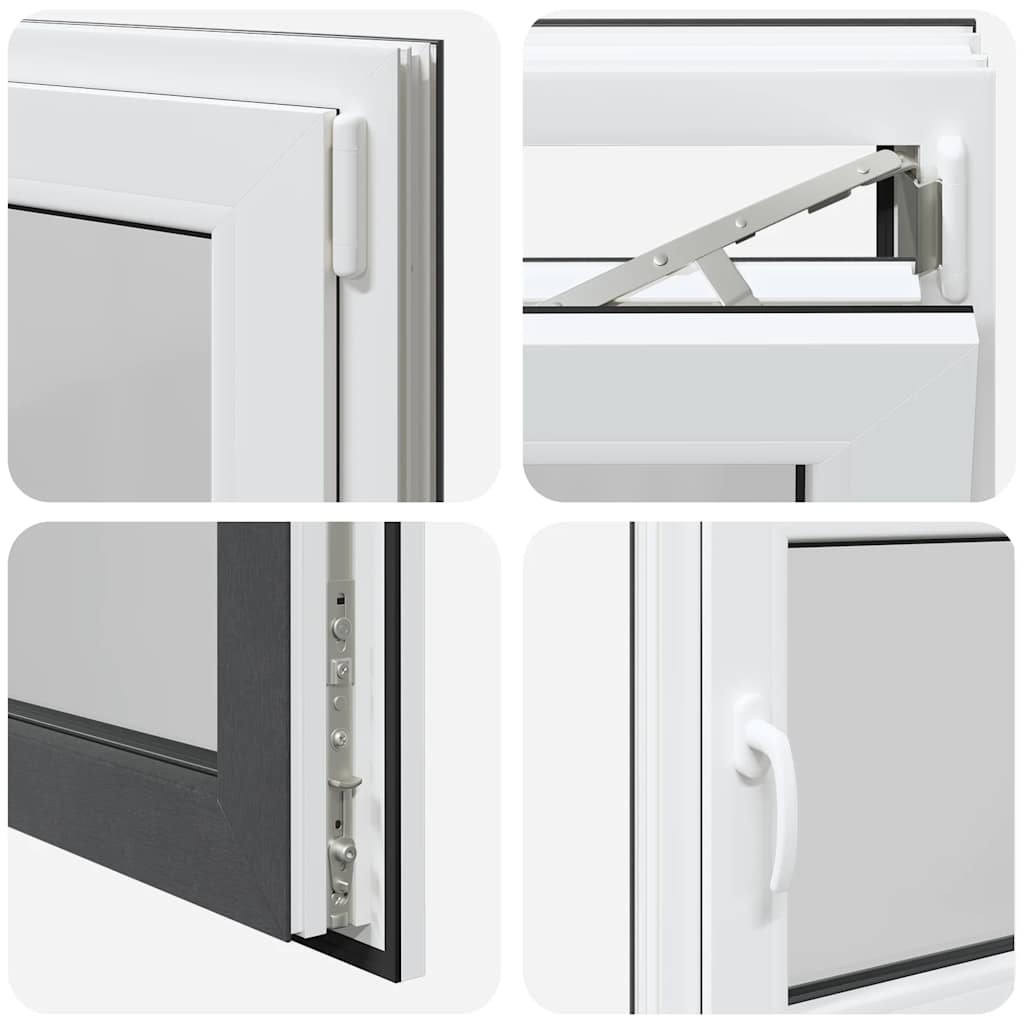 vidaXL Παράθυρο Υπογείου "RISOR" 80x60 εκ. Ανακλινόμενο & Περιστρεφόμενο DIN Δεξί Ανθρακί