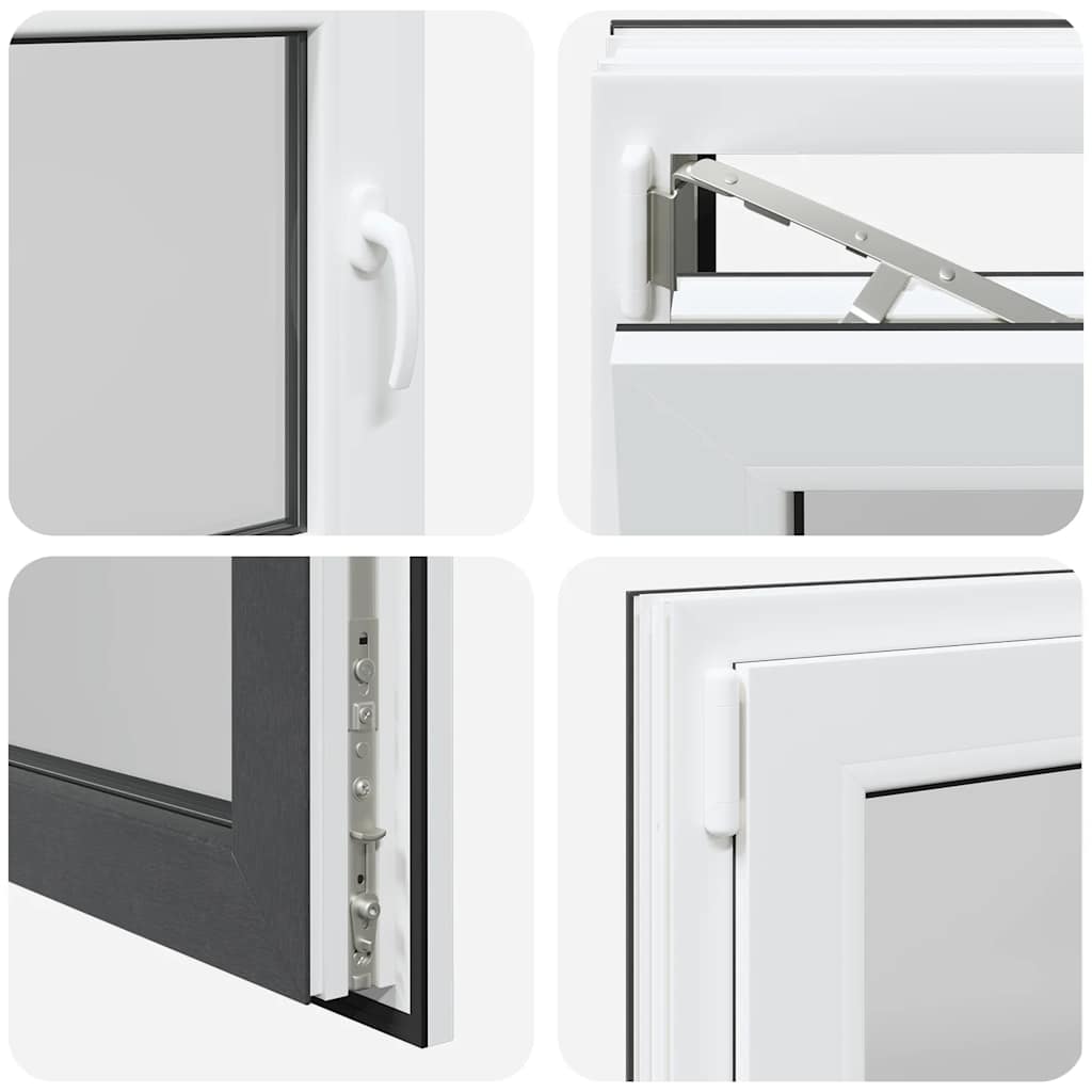 vidaXL Παράθυρο Υπογείου "RISOR" 80x60 εκ. Ανακλινόμενο & Περιστρεφόμενο DIN Αριστερό Ανθρακί