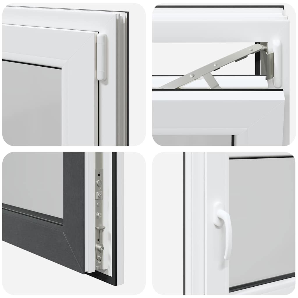 vidaXL Παράθυρο Υπογείου "RISOR" 80x70 εκ. Ανακλινόμενο & Περιστρεφόμενο DIN Δεξί Ανθρακί