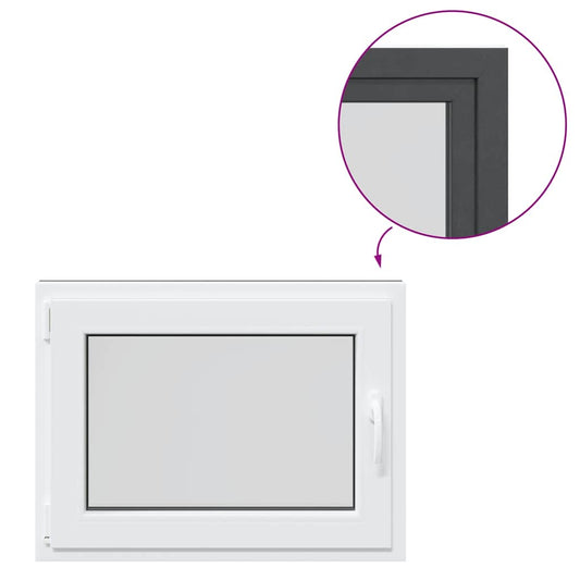 vidaXL Παράθυρο Υπογείου "RISOR" 80x70 εκ. Ανακλινόμενο & Περιστρεφόμενο DIN Αριστερό Ανθρακί