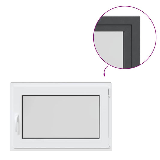 vidaXL Παράθυρο Υπογείου "RISOR" 90x50 εκ. Ανακλινόμενο & Περιστρεφόμενο DIN Δεξί Ανθρακί