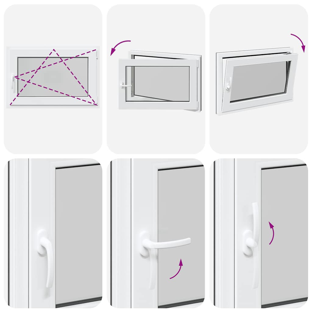 vidaXL Παράθυρο Υπογείου "RISOR" 90x50 εκ. Ανακλινόμενο & Περιστρεφόμενο DIN Δεξί Ανθρακί