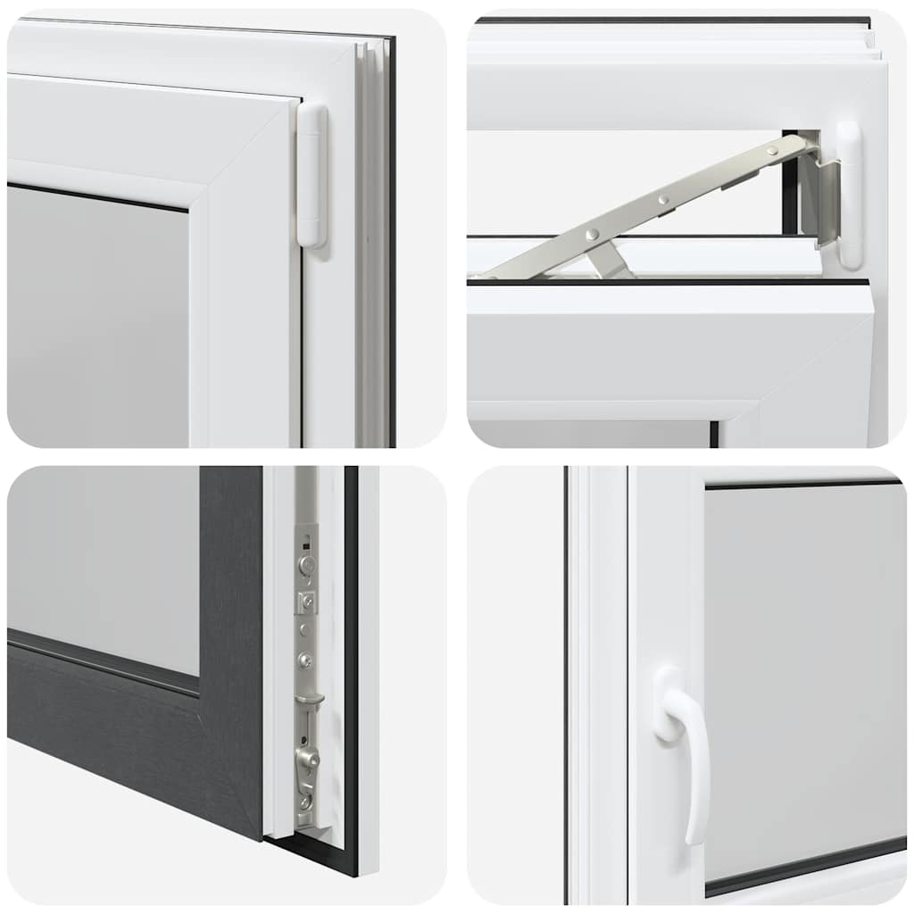 vidaXL Παράθυρο Υπογείου "RISOR" 90x50 εκ. Ανακλινόμενο & Περιστρεφόμενο DIN Δεξί Ανθρακί