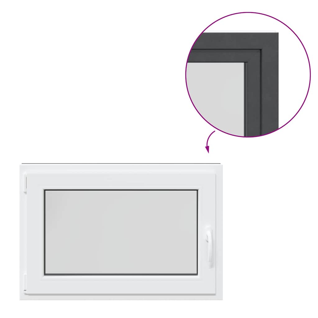 vidaXL Παράθυρο Υπογείου "RISOR" 90x50 εκ. Ανακλινόμενο & Περιστρεφόμενο DIN Αριστερό Ανθρακί