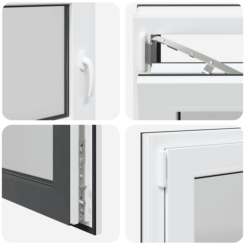 vidaXL Παράθυρο Υπογείου "RISOR" 90x50 εκ. Ανακλινόμενο & Περιστρεφόμενο DIN Αριστερό Ανθρακί