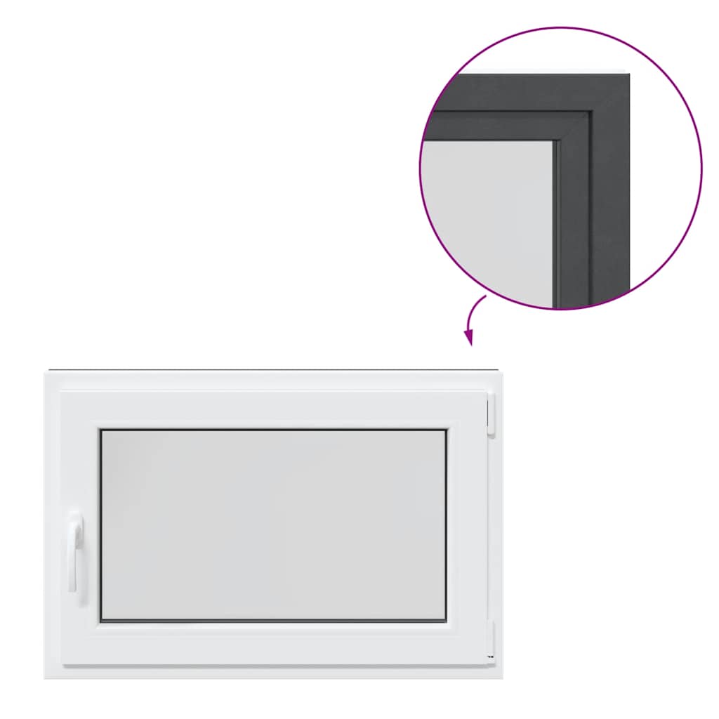 vidaXL Παράθυρο Υπογείου "RISOR" 90x70 εκ. Ανακλινόμενο & Περιστρεφόμενο DIN Δεξί Ανθρακί