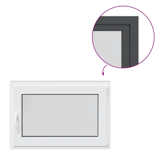 vidaXL Παράθυρο Υπογείου "RISOR" 90x70 εκ. Ανακλινόμενο & Περιστρεφόμενο DIN Δεξί Ανθρακί