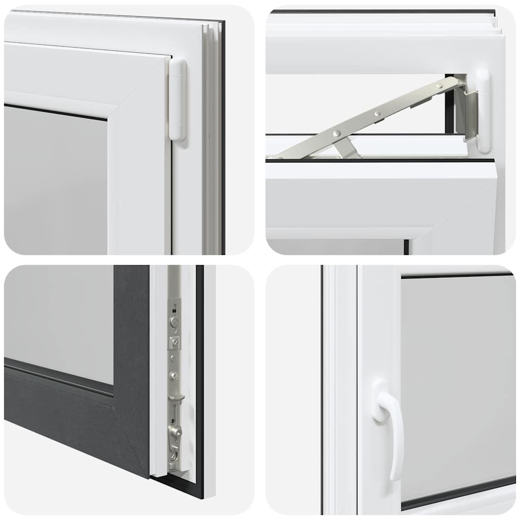 vidaXL Παράθυρο Υπογείου "RISOR" 90x70 εκ. Ανακλινόμενο & Περιστρεφόμενο DIN Δεξί Ανθρακί