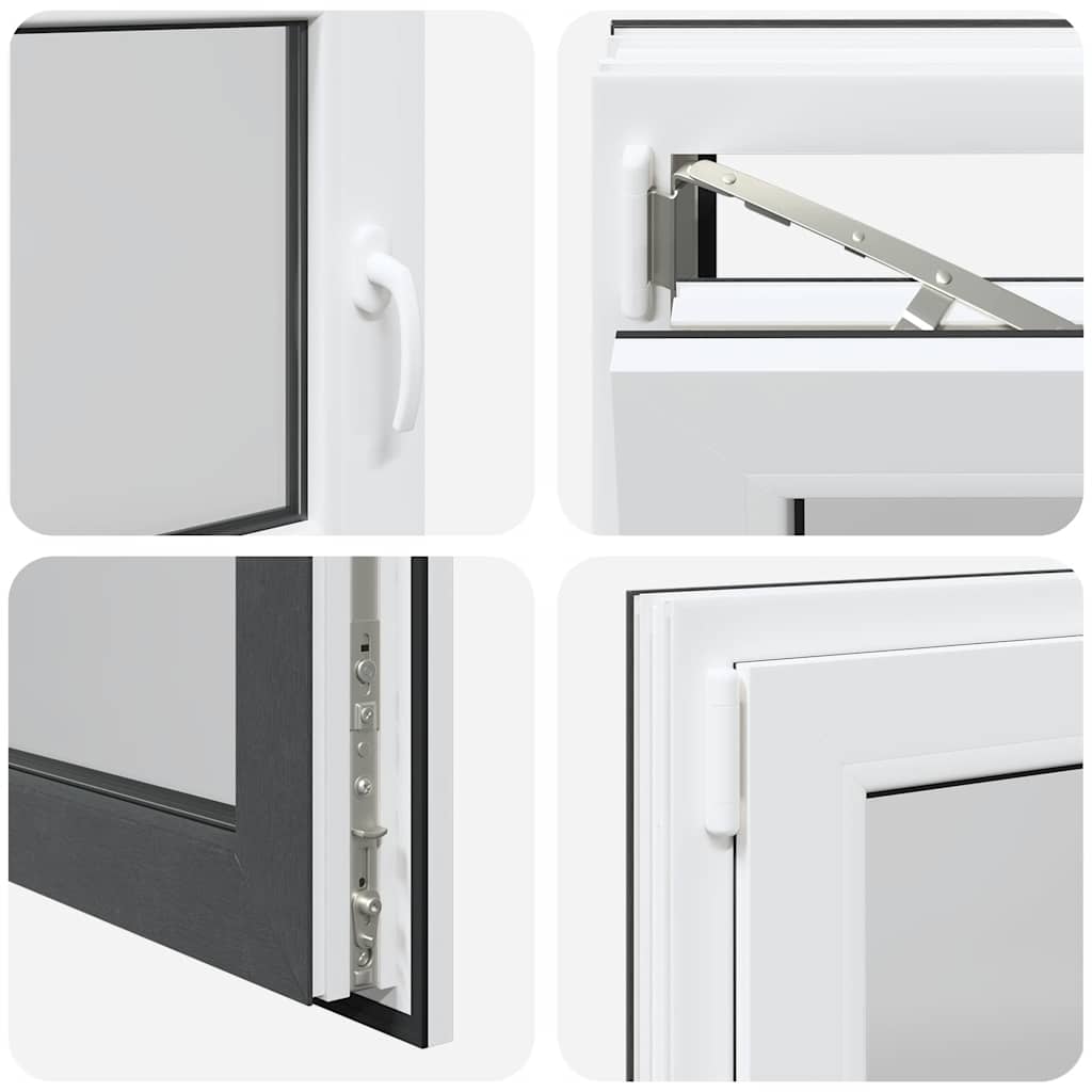 vidaXL Παράθυρο Υπογείου "RISOR" 90x70 εκ. Ανακλινόμενο & Περιστρεφόμενο DIN Αριστερό Ανθρακί