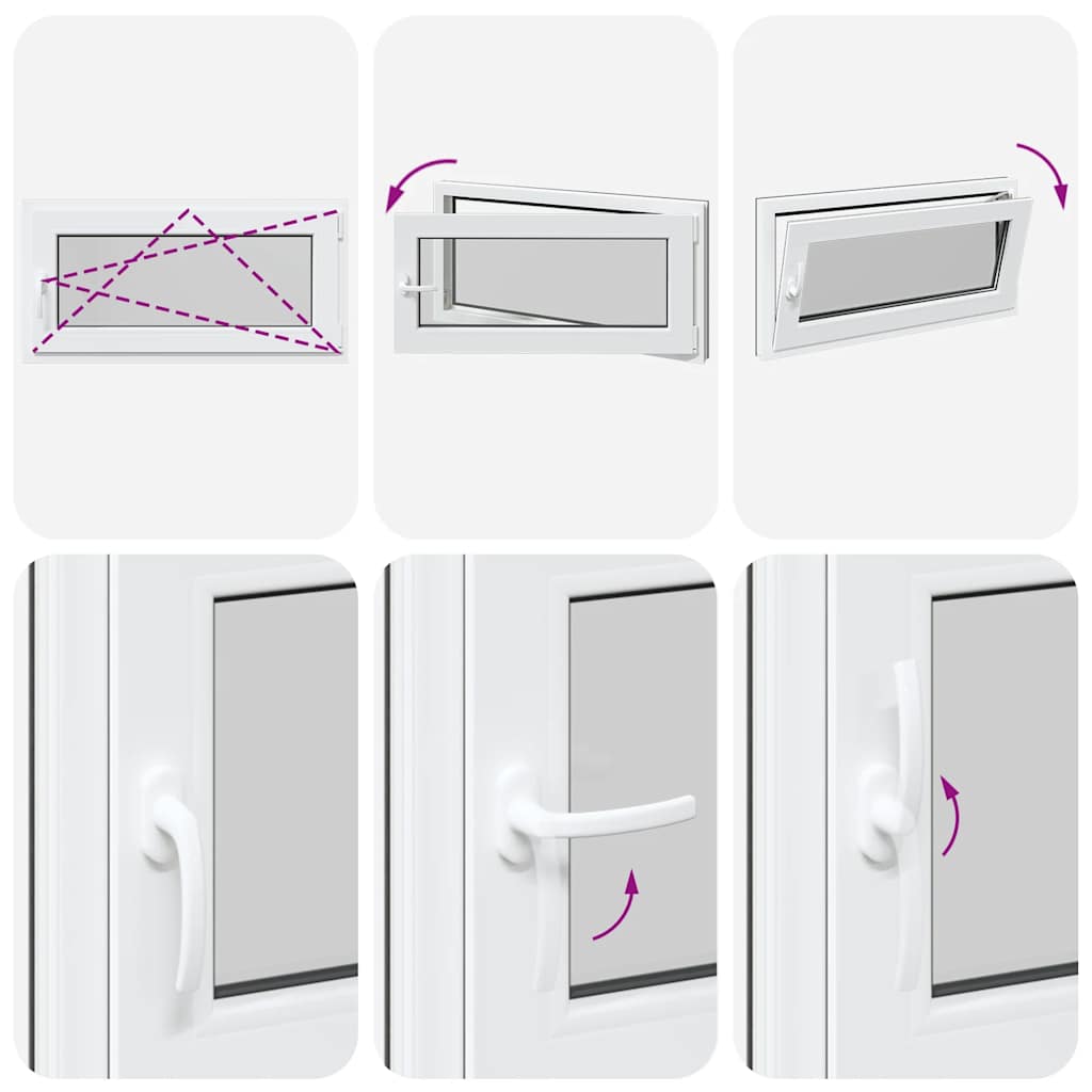 vidaXL Παράθυρο Υπογείου "RISOR" 100x50 εκ. Ανακλινόμενο & Περιστρεφόμενο DIN Δεξί Ανθρακί