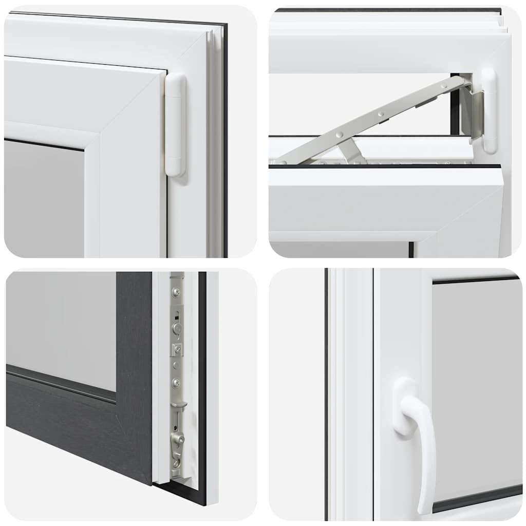 vidaXL Παράθυρο Υπογείου "RISOR" 100x50 εκ. Ανακλινόμενο & Περιστρεφόμενο DIN Δεξί Ανθρακί