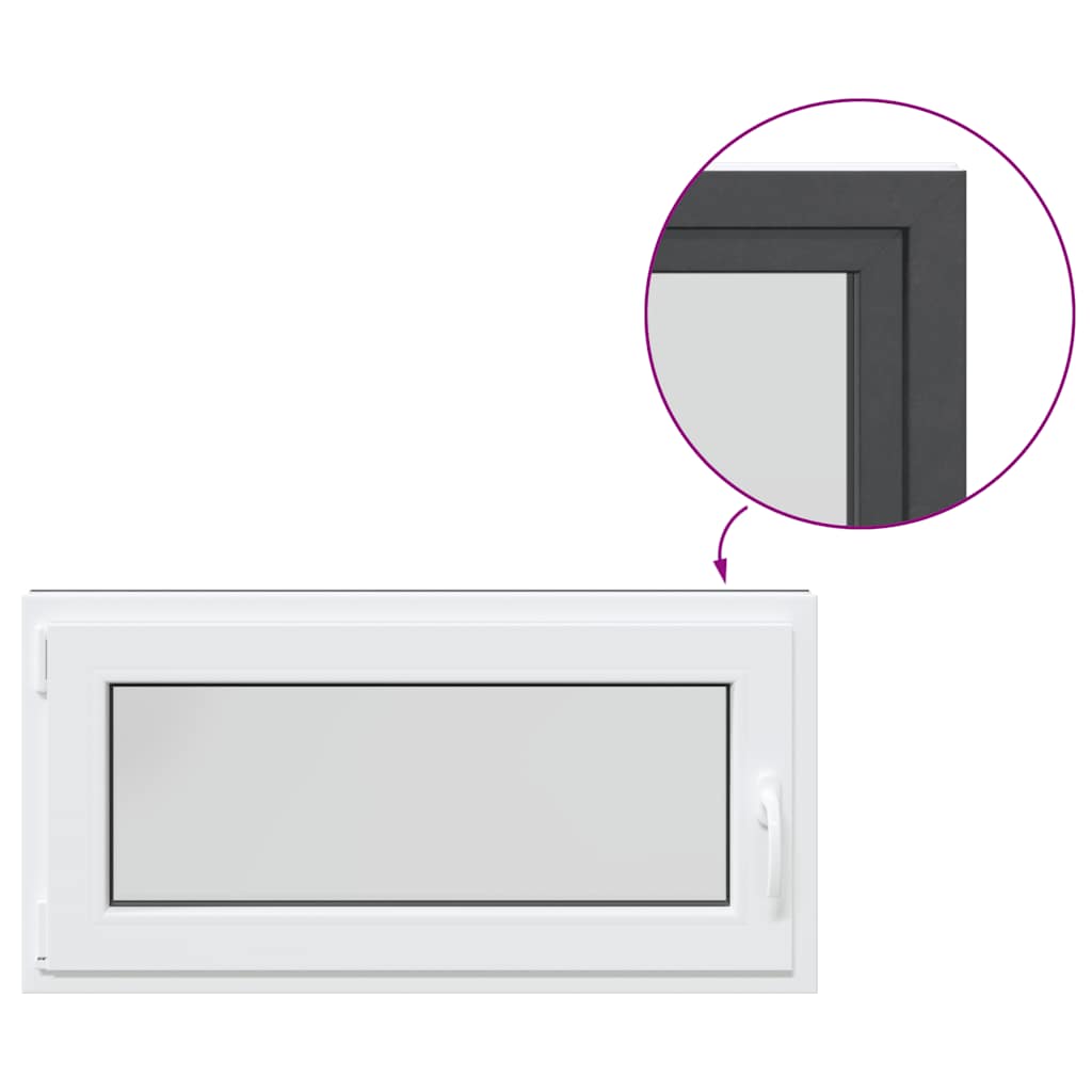 vidaXL Παράθυρο Υπογείου "RISOR" 100x50 εκ. Ανακλινόμενο & Περιστρεφόμενο DIN Αριστερό Ανθρακί