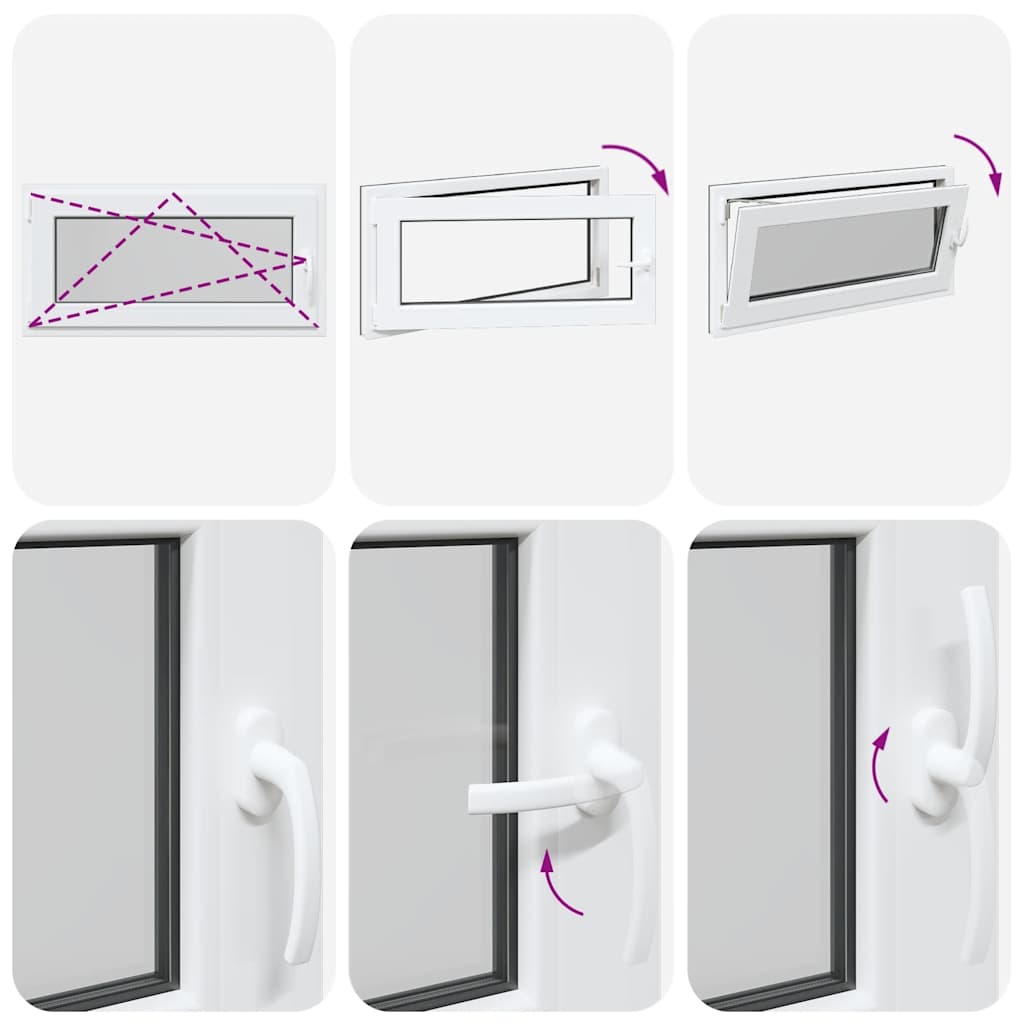 vidaXL Παράθυρο Υπογείου "RISOR" 100x50 εκ. Ανακλινόμενο & Περιστρεφόμενο DIN Αριστερό Ανθρακί