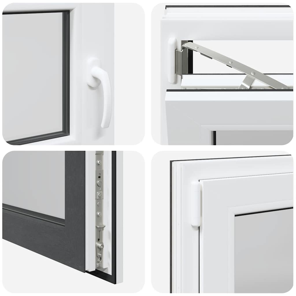 vidaXL Παράθυρο Υπογείου "RISOR" 100x50 εκ. Ανακλινόμενο & Περιστρεφόμενο DIN Αριστερό Ανθρακί