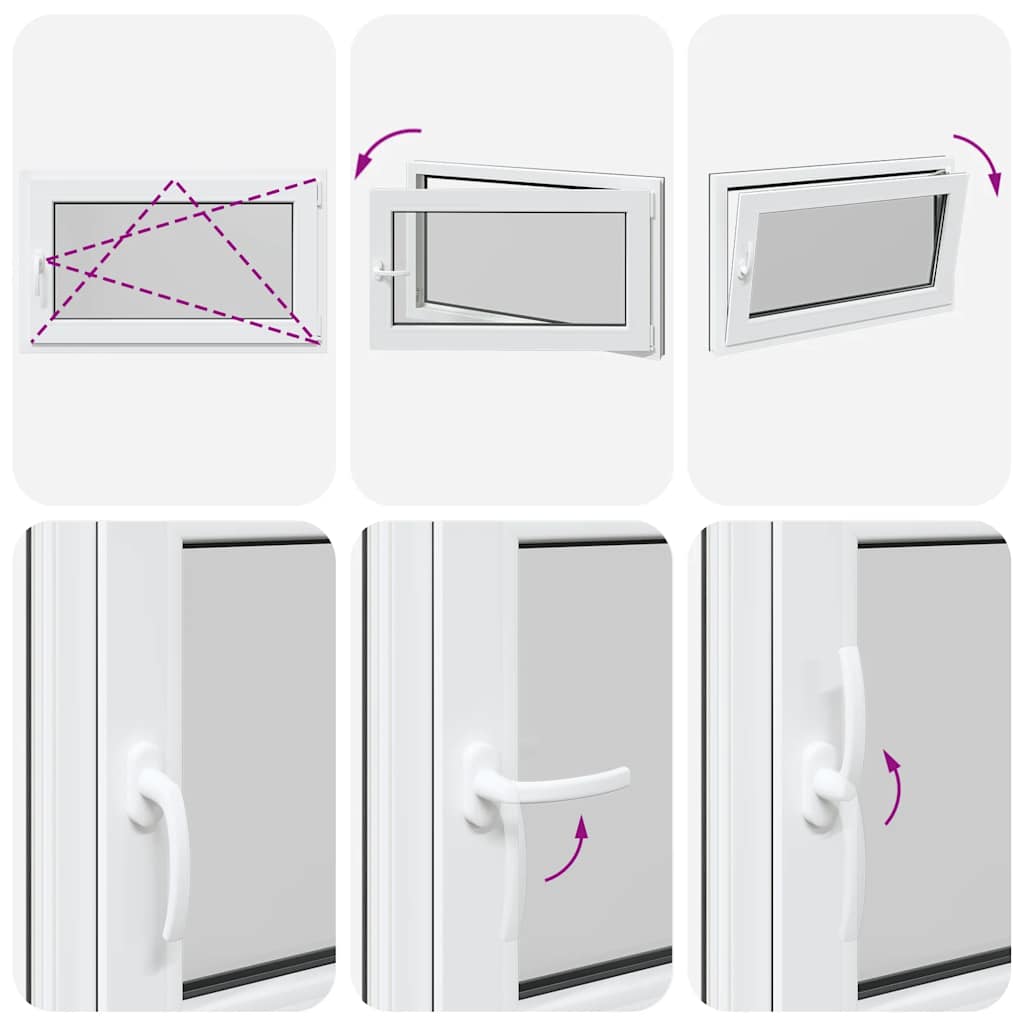 vidaXL Παράθυρο Υπογείου "RISOR" 100x60 εκ. Ανακλινόμενο & Περιστρεφόμενο DIN Δεξί Ανθρακί