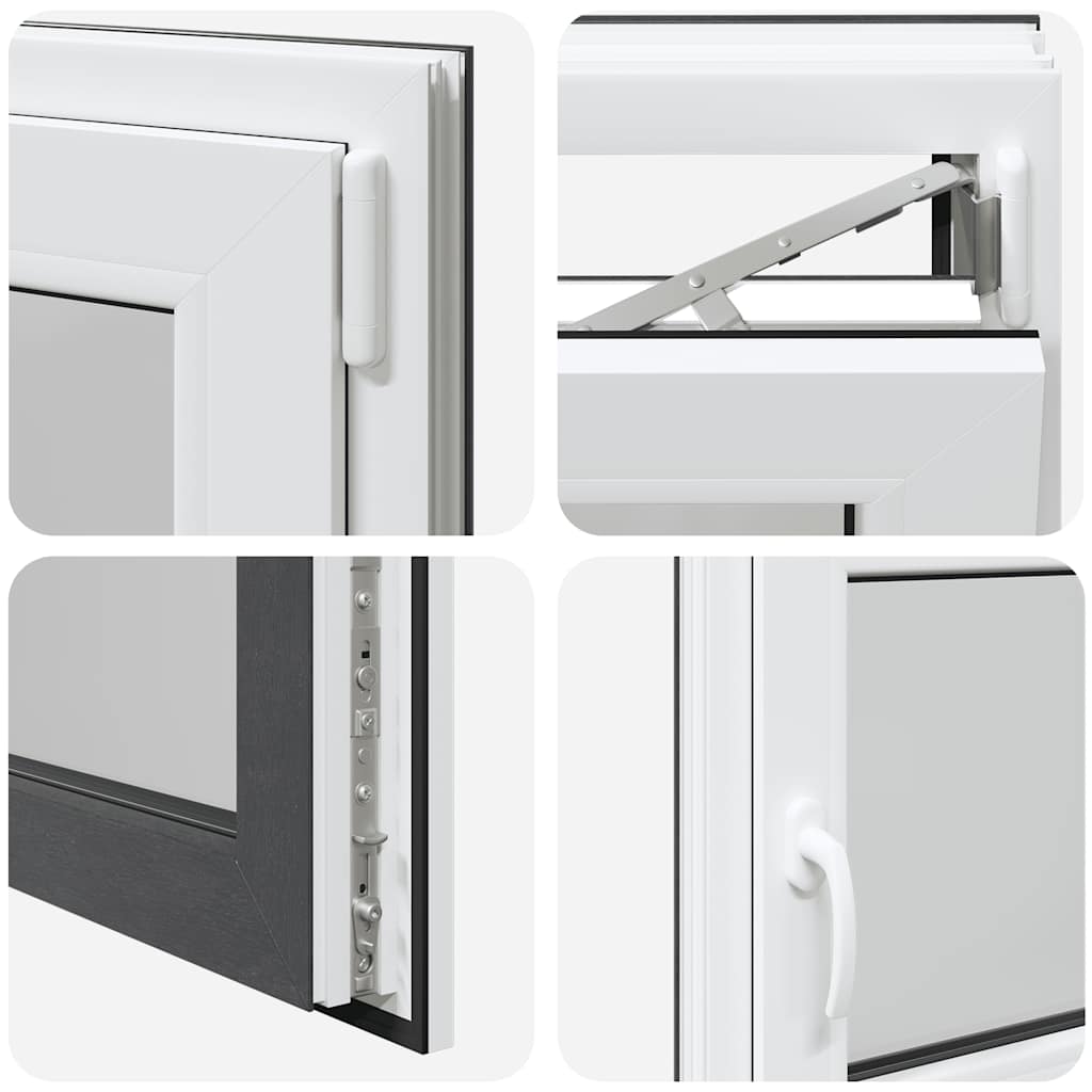 vidaXL Παράθυρο Υπογείου "RISOR" 100x60 εκ. Ανακλινόμενο & Περιστρεφόμενο DIN Δεξί Ανθρακί