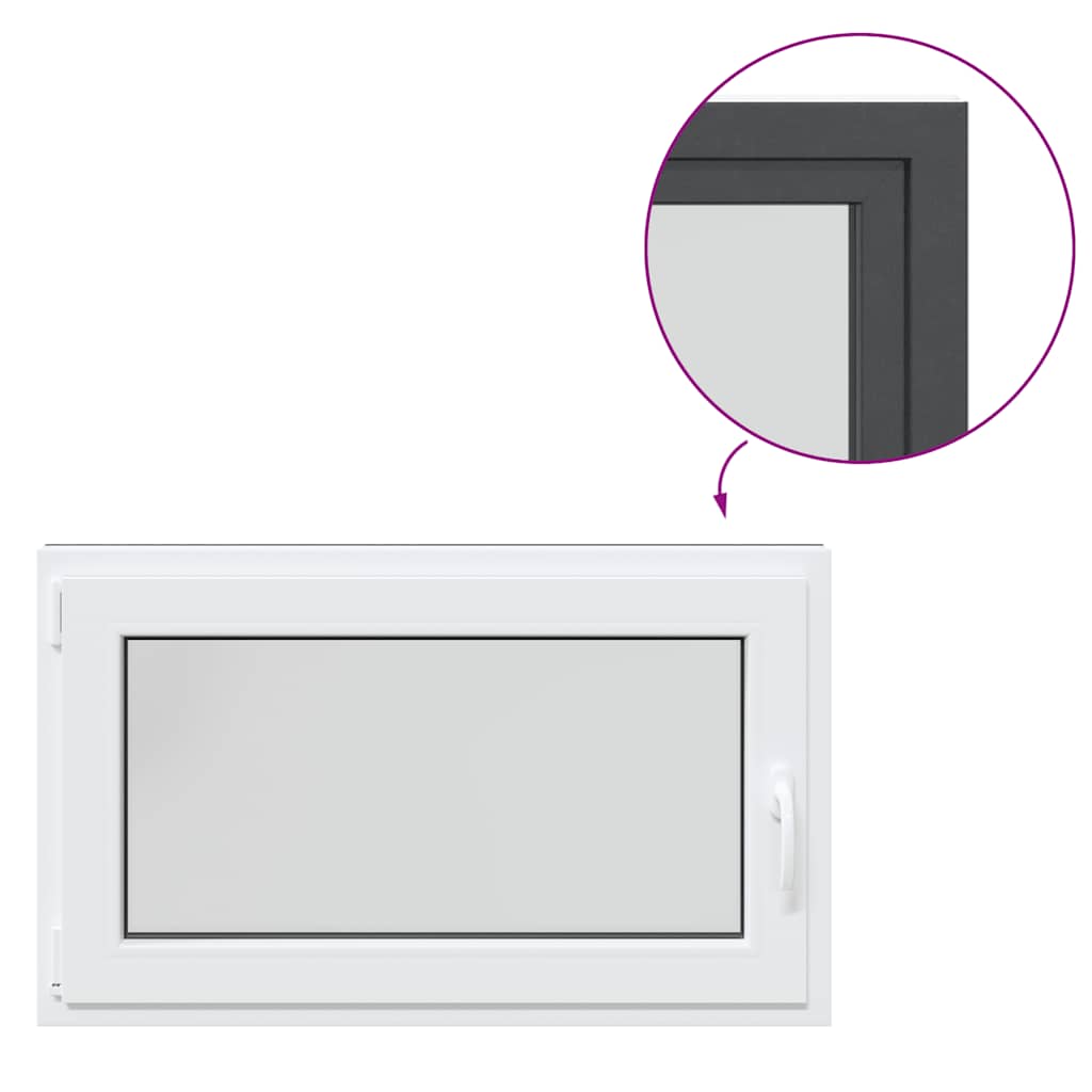 vidaXL Παράθυρο Υπογείου "RISOR" 100x60 εκ. Ανακλινόμενο & Περιστρεφόμενο DIN Αριστερό Ανθρακί