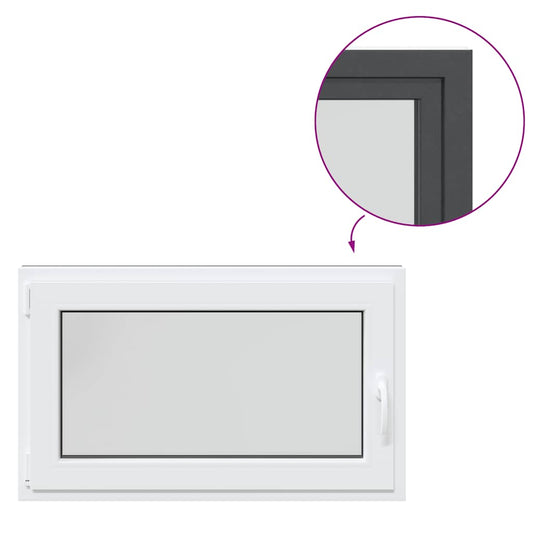 vidaXL Παράθυρο Υπογείου "RISOR" 100x60 εκ. Ανακλινόμενο & Περιστρεφόμενο DIN Αριστερό Ανθρακί